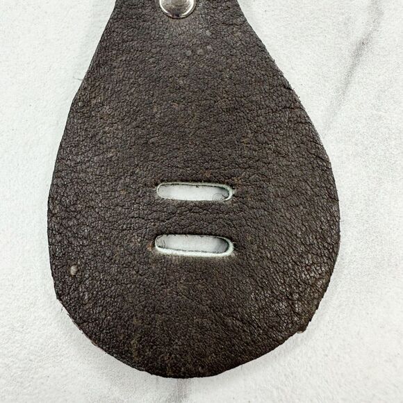 Soft Brown Leather Keychain Keyring - Picture 5 of 8